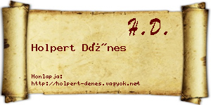 Holpert Dénes névjegykártya